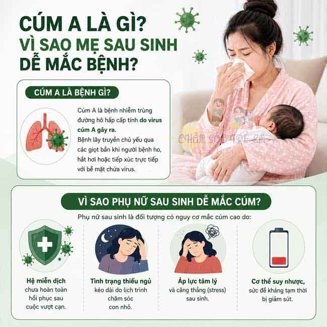 Cúm A là gì? Vì sao mẹ sau sinh dễ mắc bệnh?