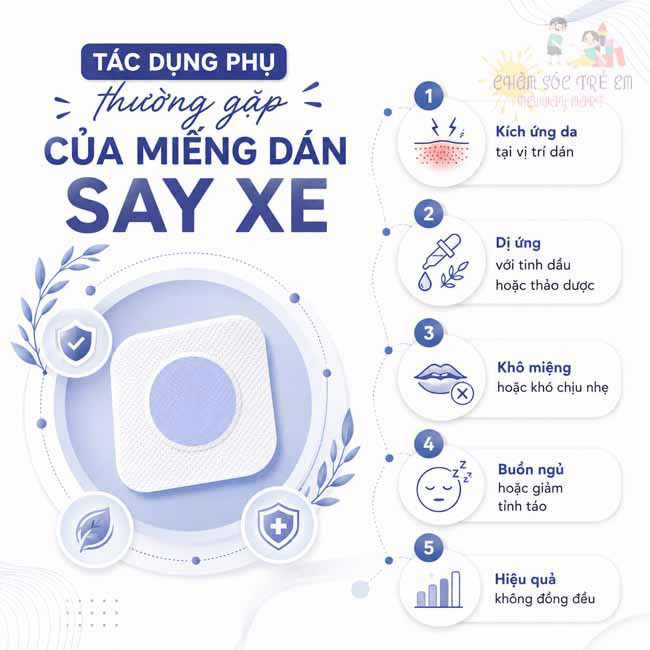 Tác dụng phụ thường gặp của miếng dán say xe
