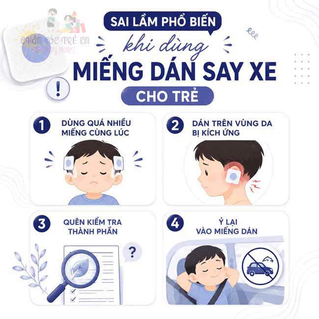 Sai lầm phổ biến khi dùng miếng dán say xe cho trẻ